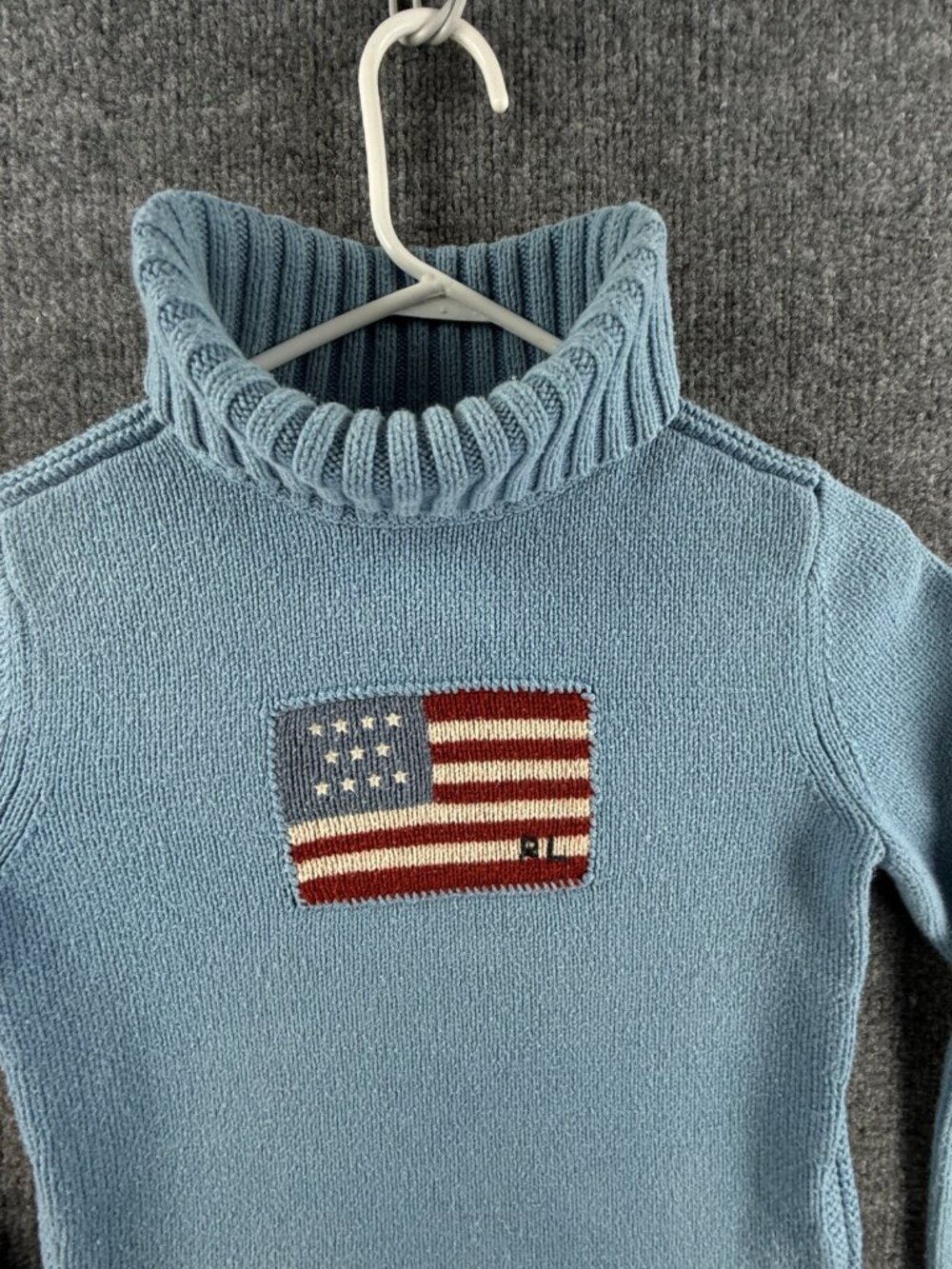 Polo Jeans Ralph Lauren Wool Cotton Blend Turtleneck Blue Women Knit Sweater - Picture 4 of 16